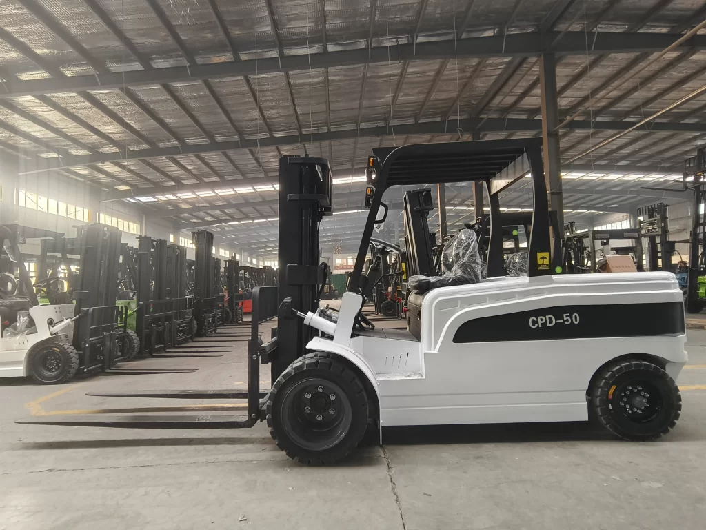 5T electric forklift white color